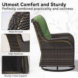 Swivel Rocker Patio Chairs Set of 2 - Outdoor Wicker Patio Furniture Set 2 Pieces with Thickened Olefin Cushions - Photo 3
