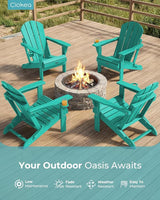 Ciokea Folding Adirondack Chair Wood Texture, Patio Adirondack Chair Weather Resistant - Photo 3
