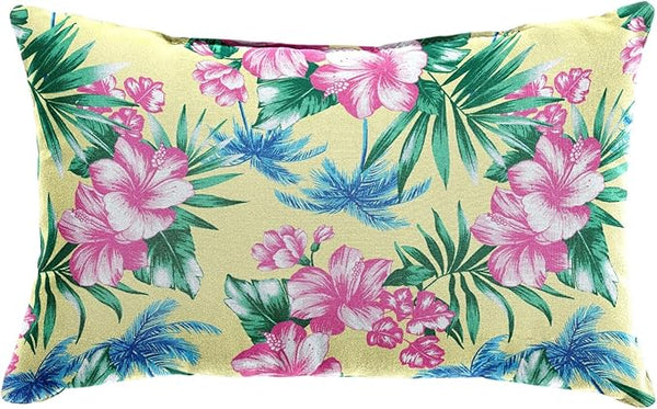 BrylaneHome Lumbar Pillow - 20" L x 13" W - Patio & Outdoor - Water, Stain & Fade Resistant - Banana Island - Photo 1