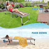 Sun Tanning Chair with Face Hole 5-Position Folding Lounge Chair Outdoor with Portable Beach Table for Poolside - Photo 5