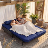 BULEXYARD 51.2" Double Chaise Lounge Outdoor, 2-Person PE Wicker Patio Daybed with Dual 5-Position Adjustable Backrest - Photo 4