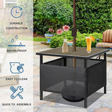 LZRS Adirondack Square Outdoor Side Table with Umbrella Hole, Pool Composite Patio Table, HDPE End Tables for Backyard - Photo 6