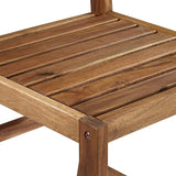 Teal Island Designs Nova Natural Acacia Wood Outdoor Bar Stools Set of 2 Brown 24" High Farmhouse Rustic Plank Seat - Photo 2