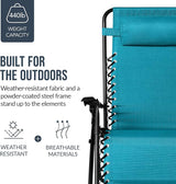 Best Choice Products Set of 2 Extra Wide Adjustable Steel Mesh Zero Gravity Lounge Chair Recliners w/Pillows and Cup - Photo 6
