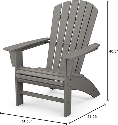 POLYWOOD Nautical Curveback Adirondack Chair, HDPE Outdoor Patio Furniture for Deck, Pool, Garden, Made in USA