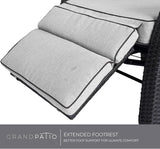 Grand patio Outdoor Reclining Chairs with Extended Footrest 2-Piece Adjustable Patio Wicker - Photo 6