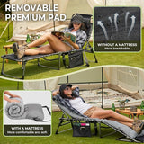 FUNDANGO Folding Chaise Lounge Chair with Soft Pad & Side Table for Outside, Patio, Beach, Sunbathing - Photo 5