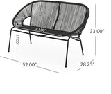 GDFStudio Patio Loveseat All-Weather Rattan 2 Seater Sofa Outdoor Patio Furniture Set for Balcony Poolside Backyard - Photo 2