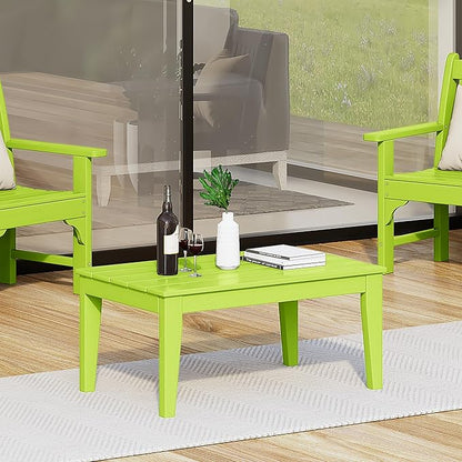 WestinTrends Malibu Low Outdoor HDPE Patio Rectangle Coffee Table, Lime