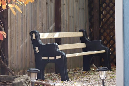 DIY Bench Ends Kit – Build Your Own Outdoor or Patio Bench – Fits Standard 2x4s, Hardware Not Included – Made in USA by Confer Plastics (Black)
