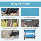 Outsunny 3-Seat Patio Swing Chair, Outdoor Porch Swing Glider with Adjustable Canopy, Removable Cushion - Photo 4