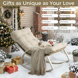 IRONCK Outdoor Rocking Chair with Armrest and Cushion, Patio Rocking Chair, 480lbs Capacity - Photo 5