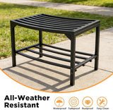 Heavy-Duty Outdoor Metal Benches Set of 4, Backless Curved Fire Pit Seating with Weatherproof, Quick Assembly for Patio - Photo 4