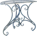 Safavieh Outdoor Collection Annalise Victorian Antique Blue Accent Table - Photo 8