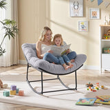 ONBRILL Papasan Rocking Chair with Cushion, Oversized Patio Lounge Rocker, Egg Chair Outdoor Indoor, for Living Room - Photo 4