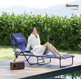 Outsunny Tanning Chaise Lounge Chair, 4-Position Beach Chair with Face & Arm Holes, Pillow headrest - Photo 2