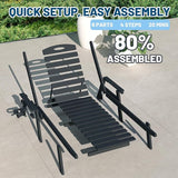 Outdoor Lounge Chairs, 78'' Long Patio Lounge Chair HDPE 5-Position Adjustable with Cup Holder & Rolling Wheels - Photo 8