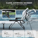 Outsunny Tanning Chaise Lounge Chair, 4-Position Beach Chair with Face & Arm Holes, Pillow headrest - Photo 5