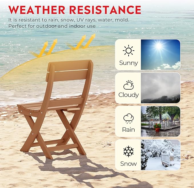 Costaelm Outdoor Patio Modern Folding Dining Chair - Photo 7