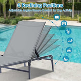 Outdoor Chaise Lounge Chair Set of 2, Foldable & Assemble-Free, 6 Adjustable Positions, Durable Rust-Resistant Frame - Photo 7
