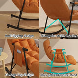 Bedroom rocking chair with cushion, Modern Comfortable Sofa Lounger, outdoor garden lounge chair with armrests - Photo 7