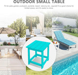 LZRS Adirondack Square Outdoor Side Table for Patio, Pool Composite Patio Table, HDPE End Tables for Backyard, Pool - Photo 7