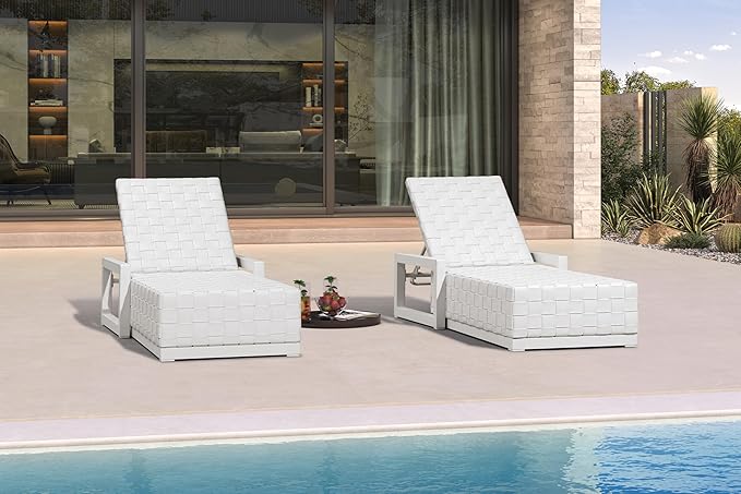 PURPLE LEAF Outdoor Chaise Lounge Set of 2 - Photo 1