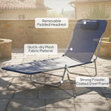 Outsunny Folding Chaise Lounge Chair, Pool Sun Tanning Chair, Outdoor Lounge Chair with Reclining Back - Photo 5