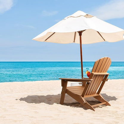 FUNBERRY Folding Adirondack Chair, HDPE All Weather Fire Pit Chairs with Cup Holder for Outdoor