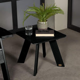 Highwood Italica Modern Adirondack 3pc Set, Includes 2 Adirondack Chairs and One Side Table, Black - Photo 4