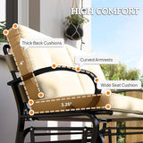 Outsunny Outdoor Glider Bench, 2-Person Patio Rocker Loveseat with Tufted Cushions, Steel Frame for Porch - Photo 5