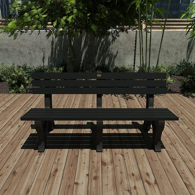 Sequoia Professional Aurora Park Bench, 6 ft, Black