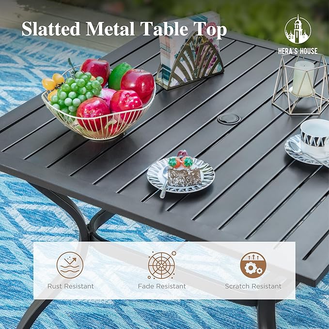 HERA'S HOUSE 37" Square Outdoor Dining Table for 4 - Photo 4