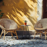 12.2" Small Round Outdoor Side Table - Adjustable Height (11.4" & 18.1") Sturdy Metal End Table - Photo 7
