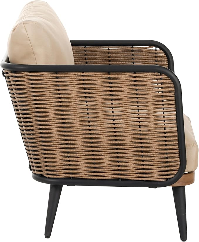 Christopher Knight Home Tobin Patio Wicker Accent Chair, Water-Resistant Cushion, Outdoor Lounge Chair - Photo 8