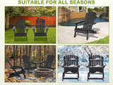 Foldable Adirondack Chair, All-Weather Adirondack Chairs Lawn Chairs Outdoor Patio Chairs with Wide Armrest - Photo 7