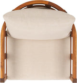 SAFAVIEH Outdoor Collection Owen Natural Brown/Taupe Cushion Solid Wood Chair Set of 2 - Photo 7