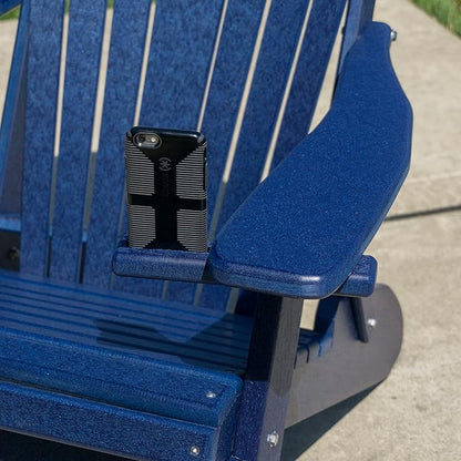Furniture Barn USA Poly Folding Adirondack Chair with Smart Phone Holder, Patriot Blue