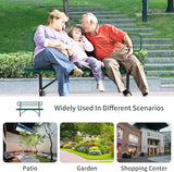 6ft Park Benches for Outside, Green Garden Benches Weatherproof with Backrest - Heavy-Duty Metal Bench for Patio Porch - Photo 7