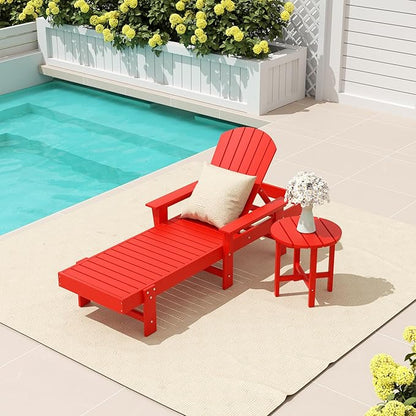 WestinTrends Dylan 2 Piece Adirondack Reclining Chaise Lounge with Arms Red