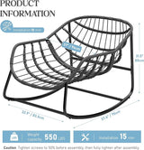 Fancyango Oversized Egg Rocking Chair for Indoor/Outdoor – All-Weather Wicker Rattan Lounge Chair with Cushion - Photo 2