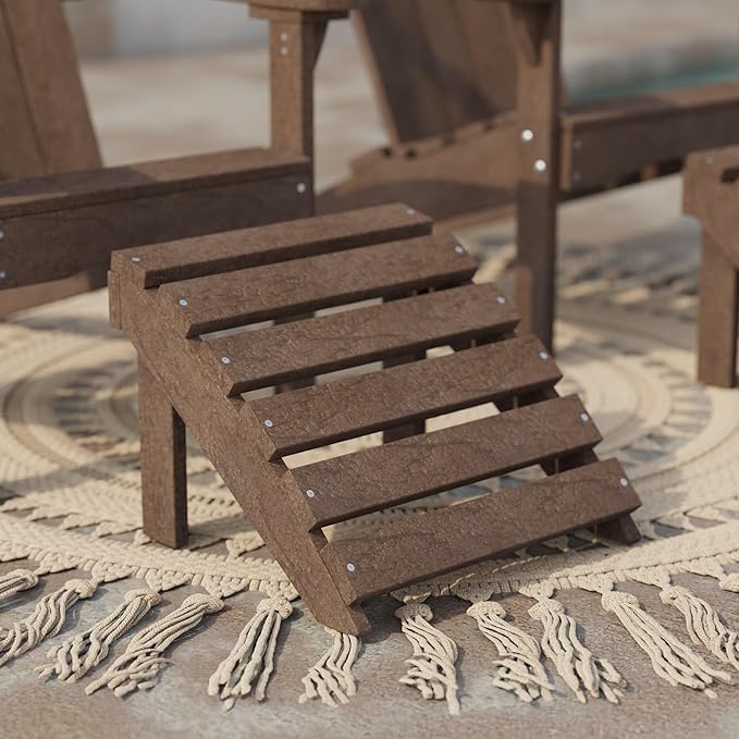 Wildridge Classic Footrest, Tudor Brown - Outdoor Weather Resistant HDPE Ottoman for Adirondack Chair