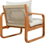 Merax Outdoor 4-Piece Acacia Wood Conversation Set - Patio 2-Seat Loveseat Sofa w/Coushion - Photo 8