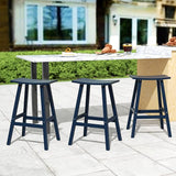 Costaelm All-Weather Bar Stools Set of 3, 29" Height Outdoor Bar Stools, Adirondack Poly Patio Bar Stool for Patio, Deck - Photo 6
