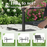 AECOJOY Outdoor Garden Bench, Weatherproof Wicker Outside Benches Clearance - Photo 6