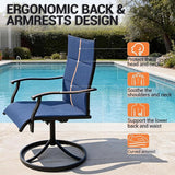Outdoor Swivel Rocking Chairs Set of 2, High-Back Patio Dining Chairs, All-Weather Rotating Lounge Chairs for Garden - Photo 5
