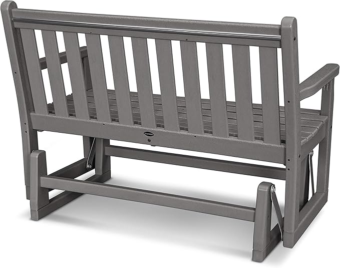 POLYWOOD TGG48BL Traditional Garden 48-Inch Glider, Black - Photo 4