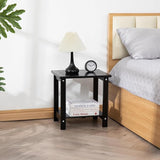 Black Adirondack Outdoor Accent Table – Weather-Resistant Acacia Wood Outdoor End Table with Double Storage - Photo 2