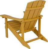 Flash Furniture Charlestown Poly Resin Adirondack Chair - Yellow - All Weather - Indoor/Outdoor - Set of 2 - Photo 5