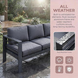 Kiss the Water Outdoor Couch Aluminum Patio Furniture Sofa - Photo 7